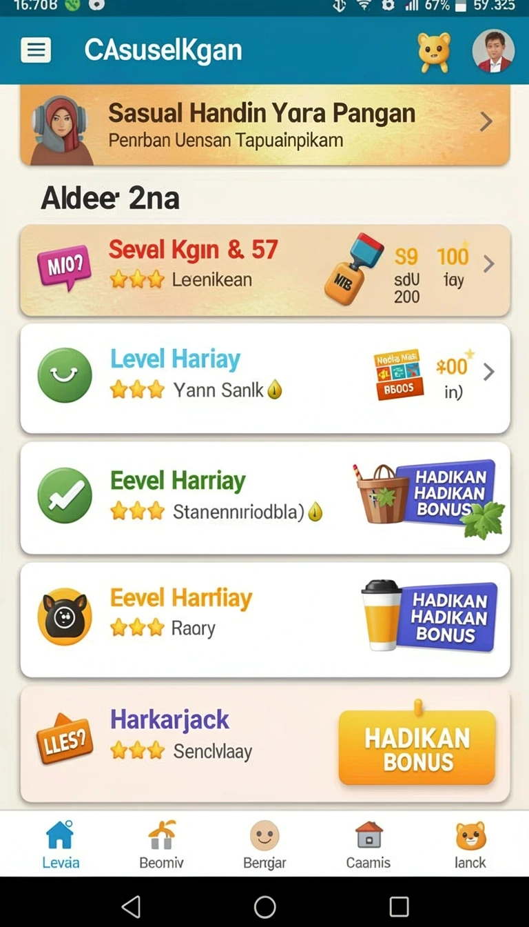 Cuplikan layar menu unduhan oce69 untuk perangkat Android
